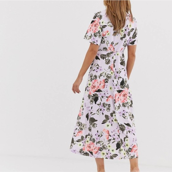 NWT French Connection Purple Armoise Crepe Floral Maxi Wrap Dress Size 4 - Picture 3 of 15